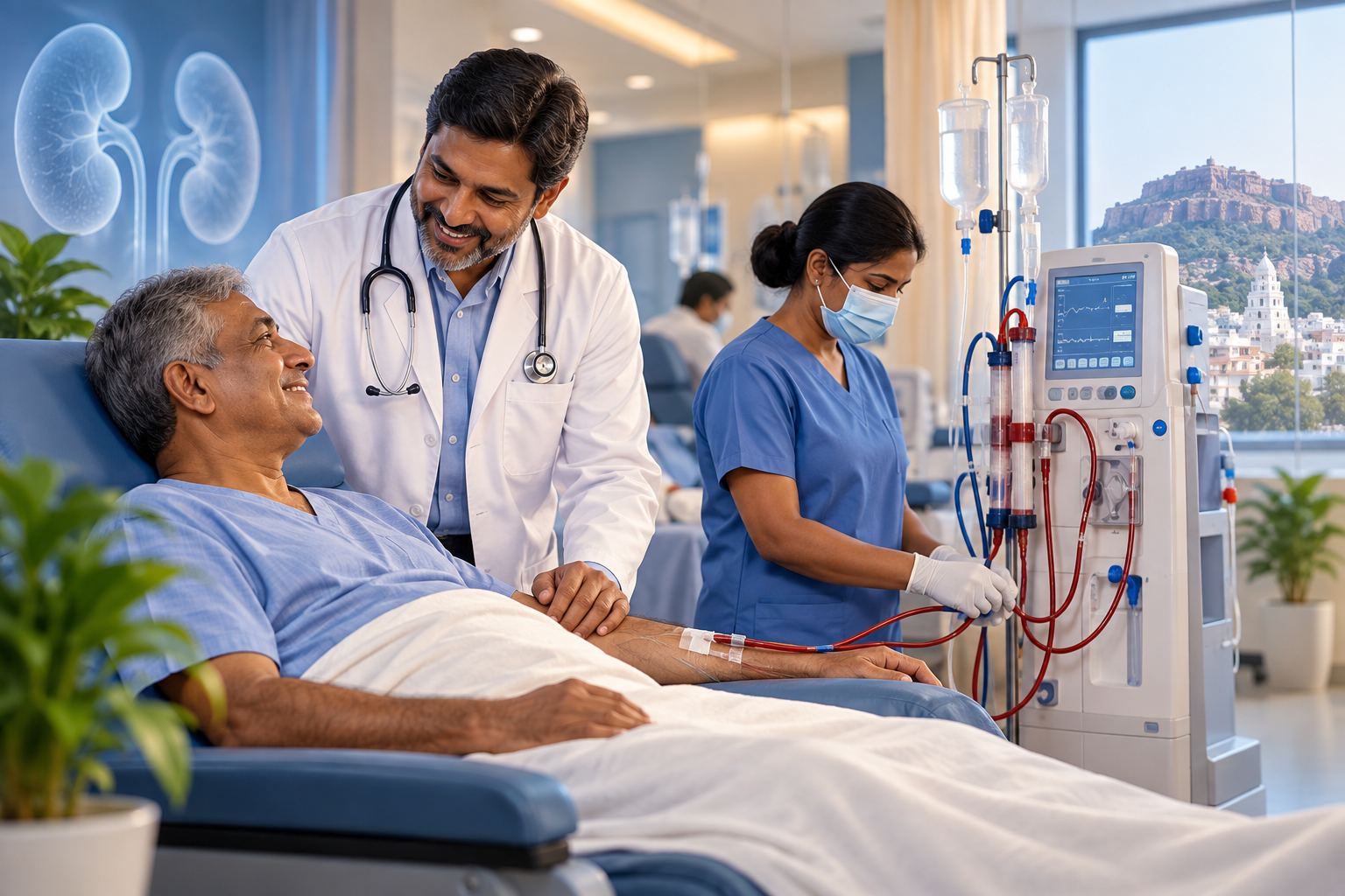 Modern haemodialysis unit at Arunachala Hospital in Kadapa